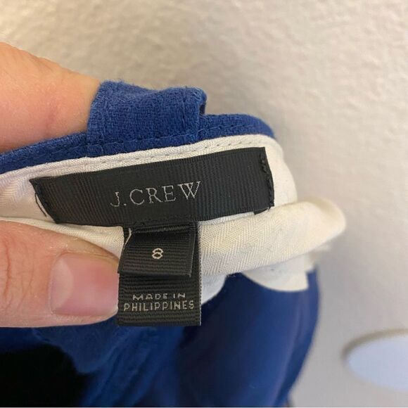 J Crew blue 100% Linen Garden Pants Crop trouser slacks mid hi rise coastal 8 - Picture 10 of 11